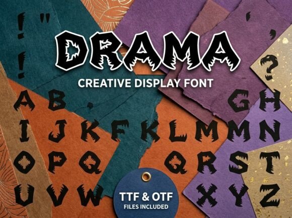 Drama Font: Bold Geometric Display Type for Handmade Brands