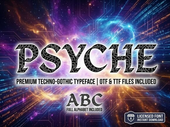 Psyche: A Techno-Gothic Display Typeface for Thoughtful Editorial Design